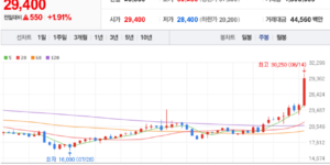 대상 주식 차트